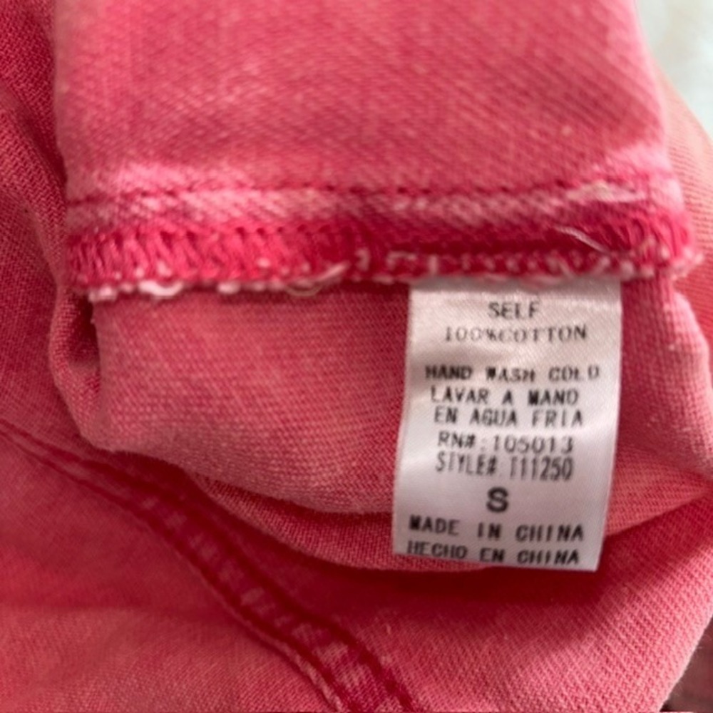 Savanna Jane Pink Acid Wash Pearl Embellished Denim Jacket Western Cropped Small - Picture 10 of 10